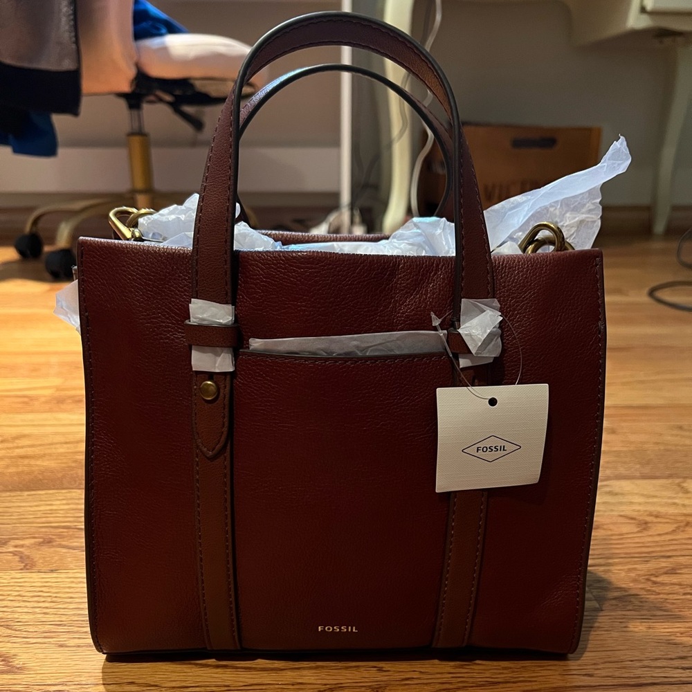 Fossil Kingston Satchel Medium Brown
